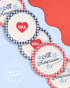 All American Plates - 24 paper plates