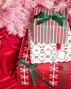 A Merry Mix Wrapping Paper Set - 12 sheets + 16 tags
