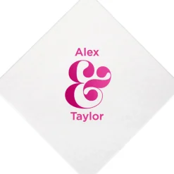 Ampersand Couple Coasters, Fuchsia Foil