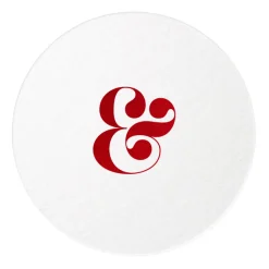Ampersand Couple Coasters, Red Foil