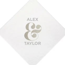 Ampersand Couple Coasters, Silver Foil