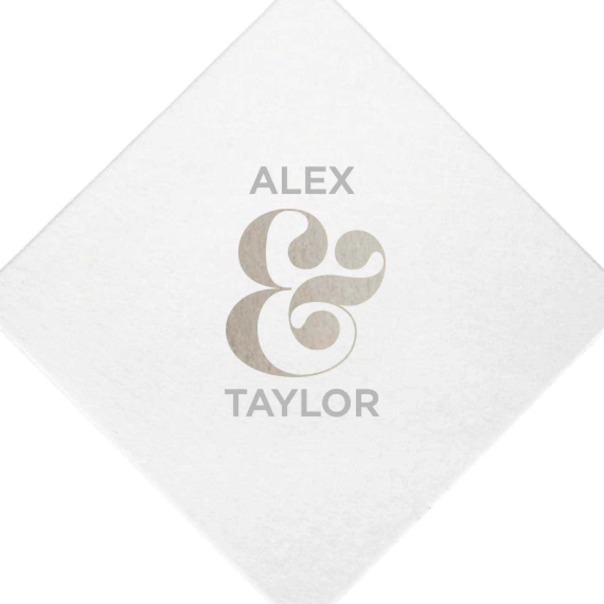 Ampersand Couple Coasters, Silver Foil