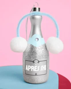 Après Ski Ornament - silver glitter ornament