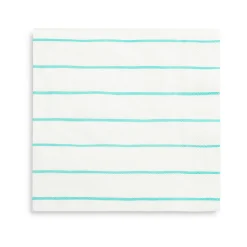 Aqua Frenchie Striped Large Napkins, Pack of 16