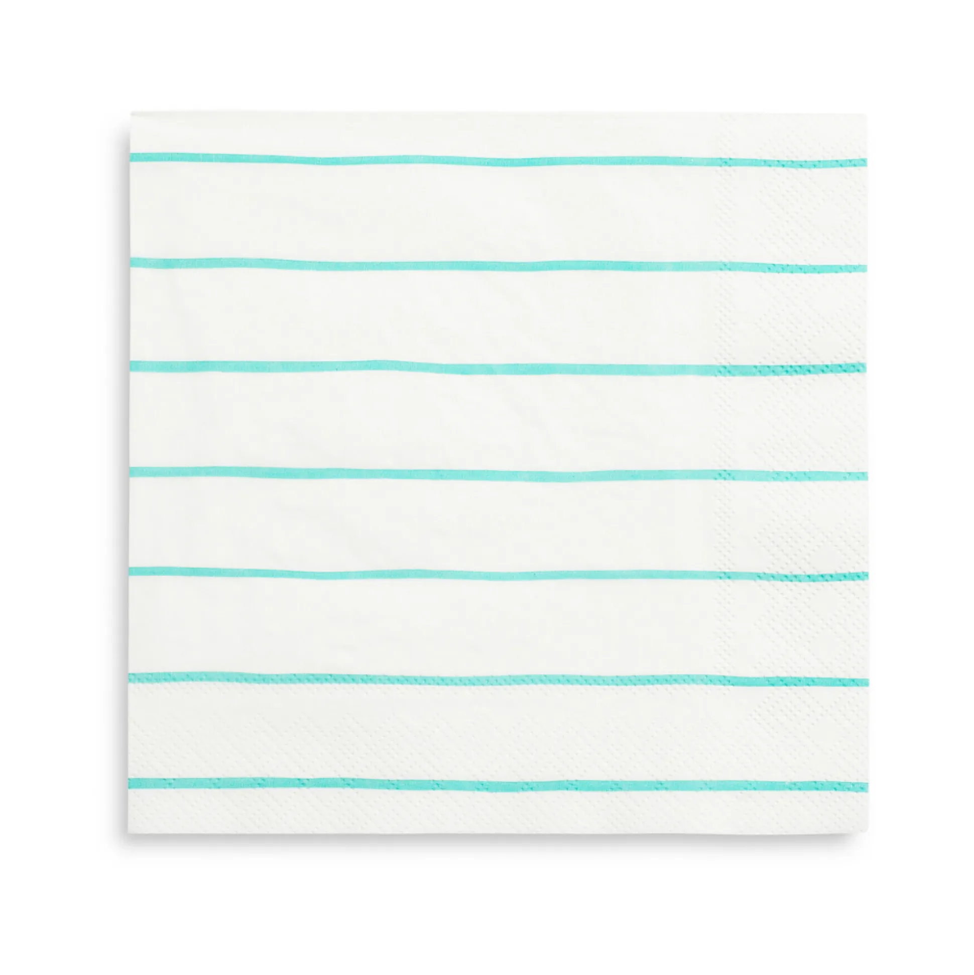 Aqua Frenchie Striped Large Napkins, Pack of 16