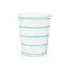 Aqua Frenchie Striped 9 oz Cups, Pack of 8