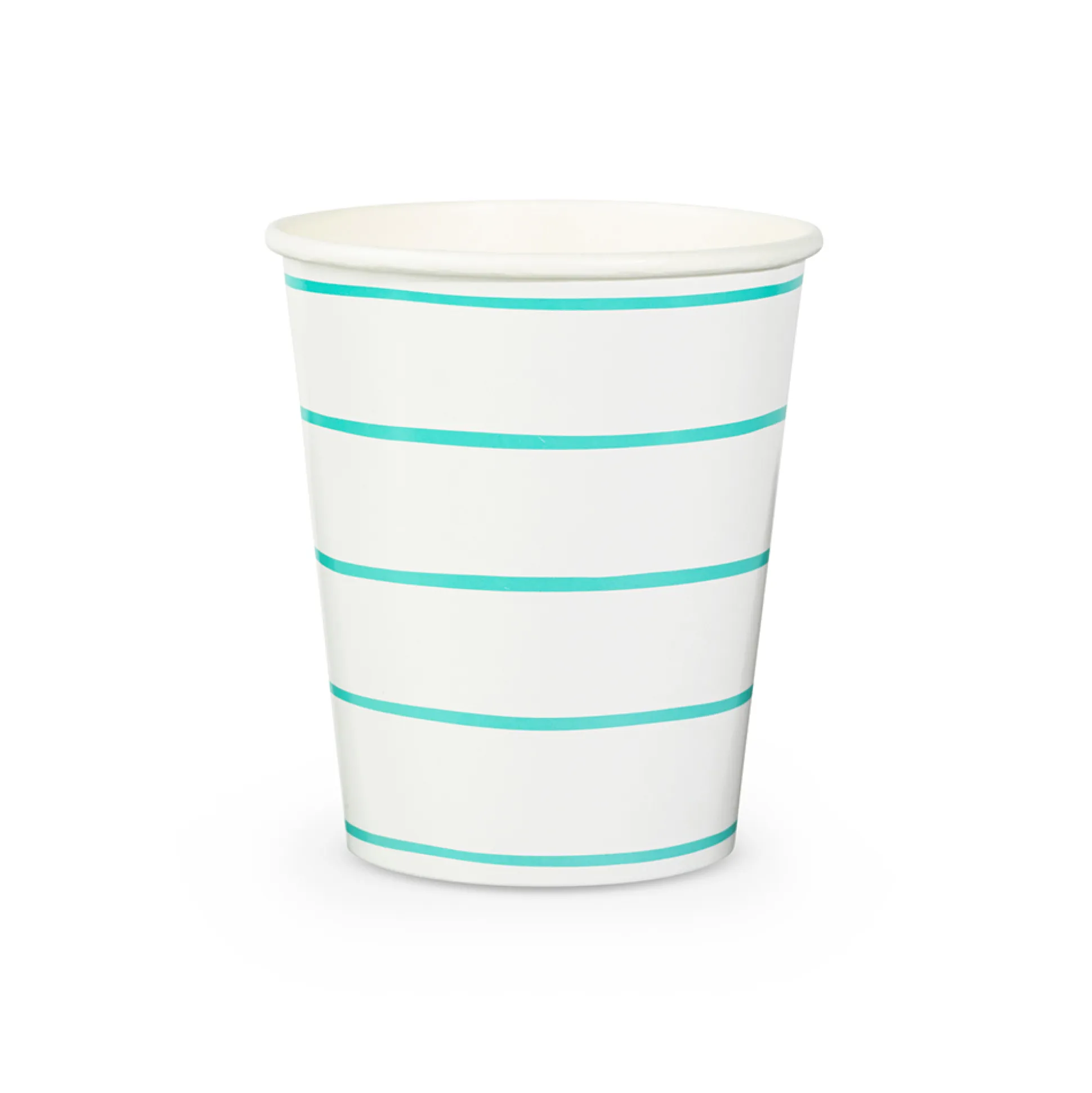 Aqua Frenchie Striped 9 oz Cups, Pack of 8