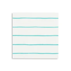 Aqua Frenchie Striped Petite Napkins, Pack of 16