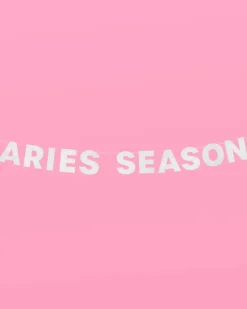 Aries Season Banner - Silver Glitter Banner