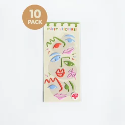 Art Party Puffy Stickers, Pack of 10