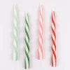 Assorted Stripe Twist Candles, Pack of 4