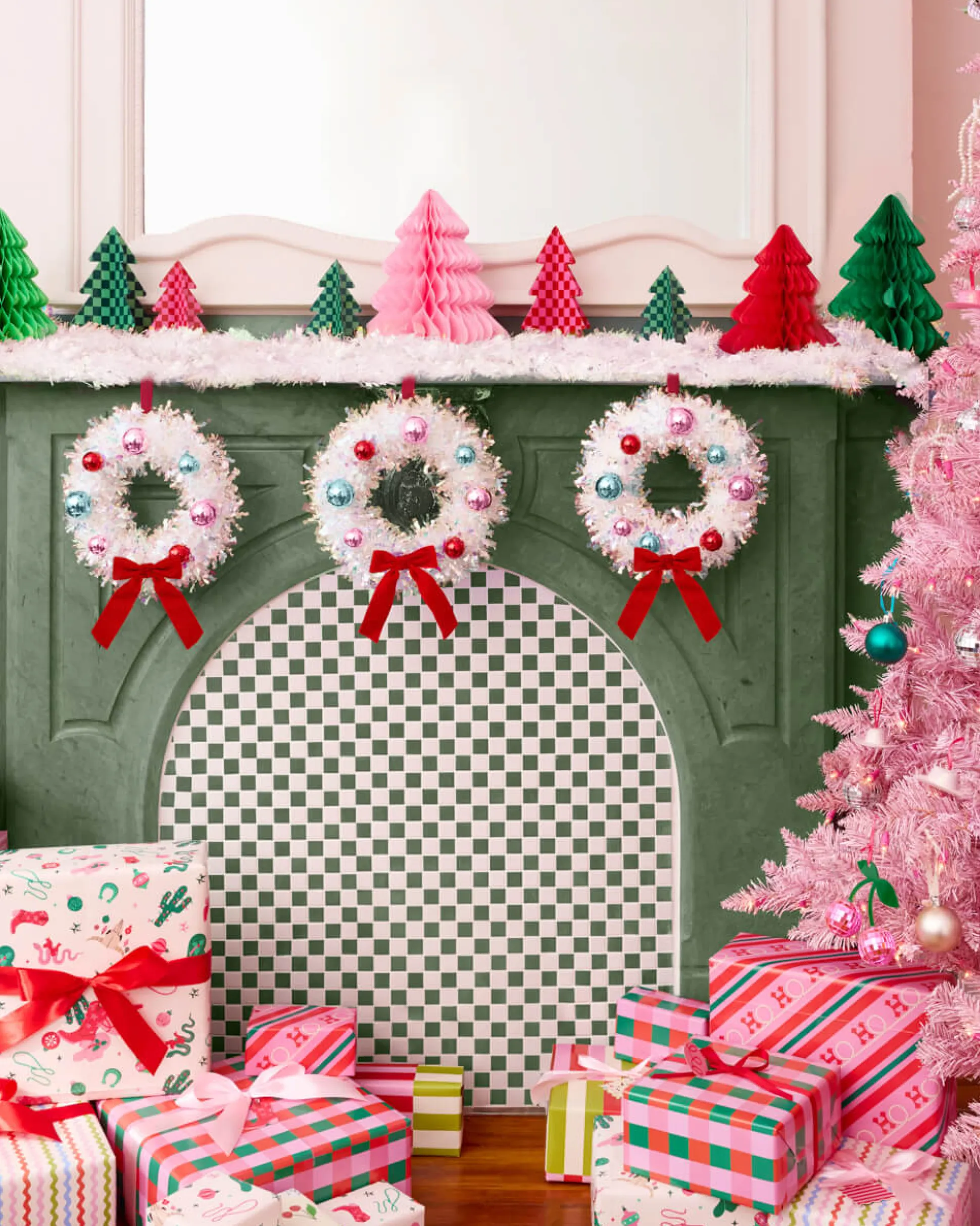 A White Christmas Wreath - white iridescent mini wreath