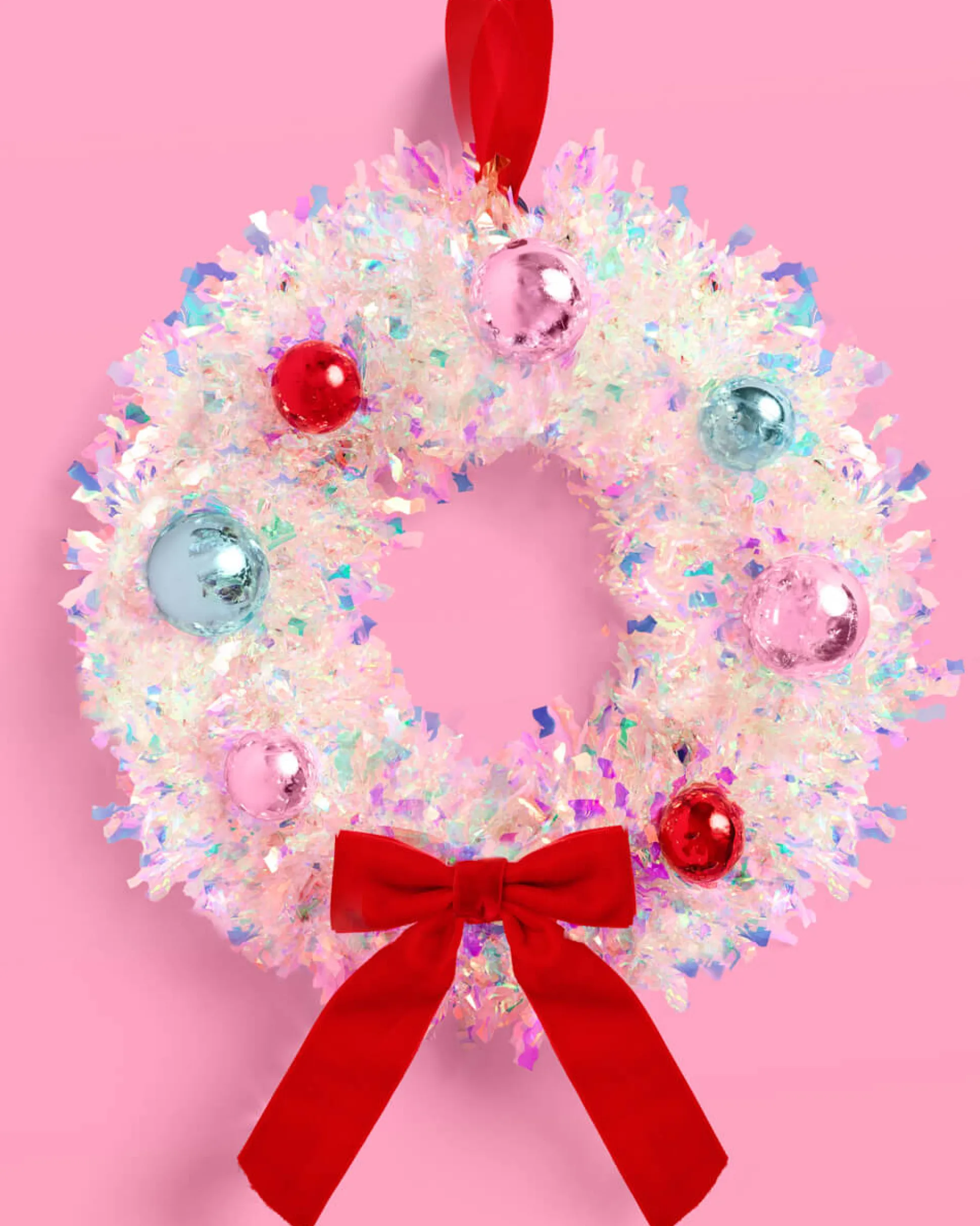 A White Christmas Wreath - white iridescent mini wreath