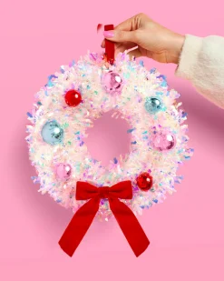 A White Christmas Wreath - white iridescent mini wreath