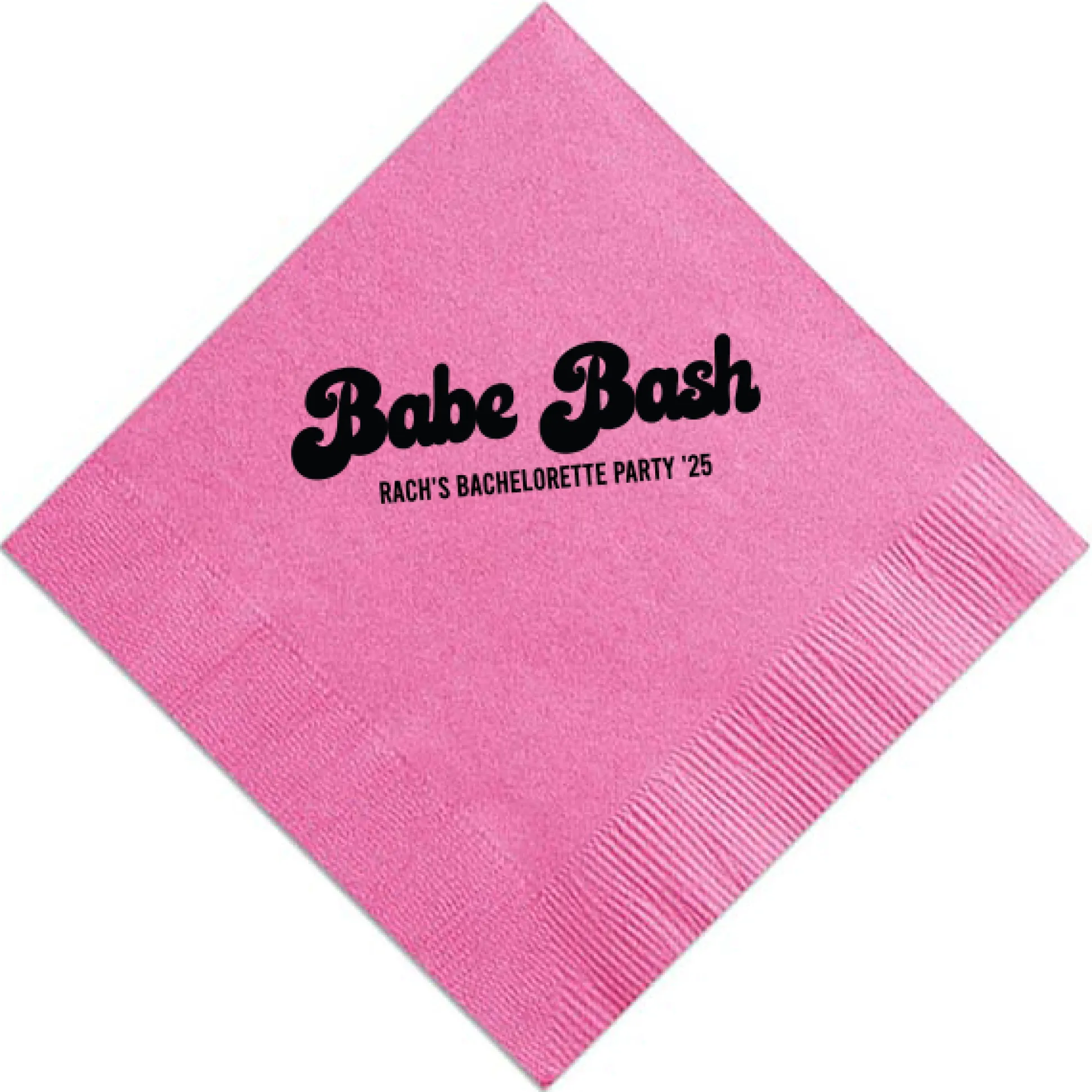Babe Bash Personalized Napkin, Black Foil