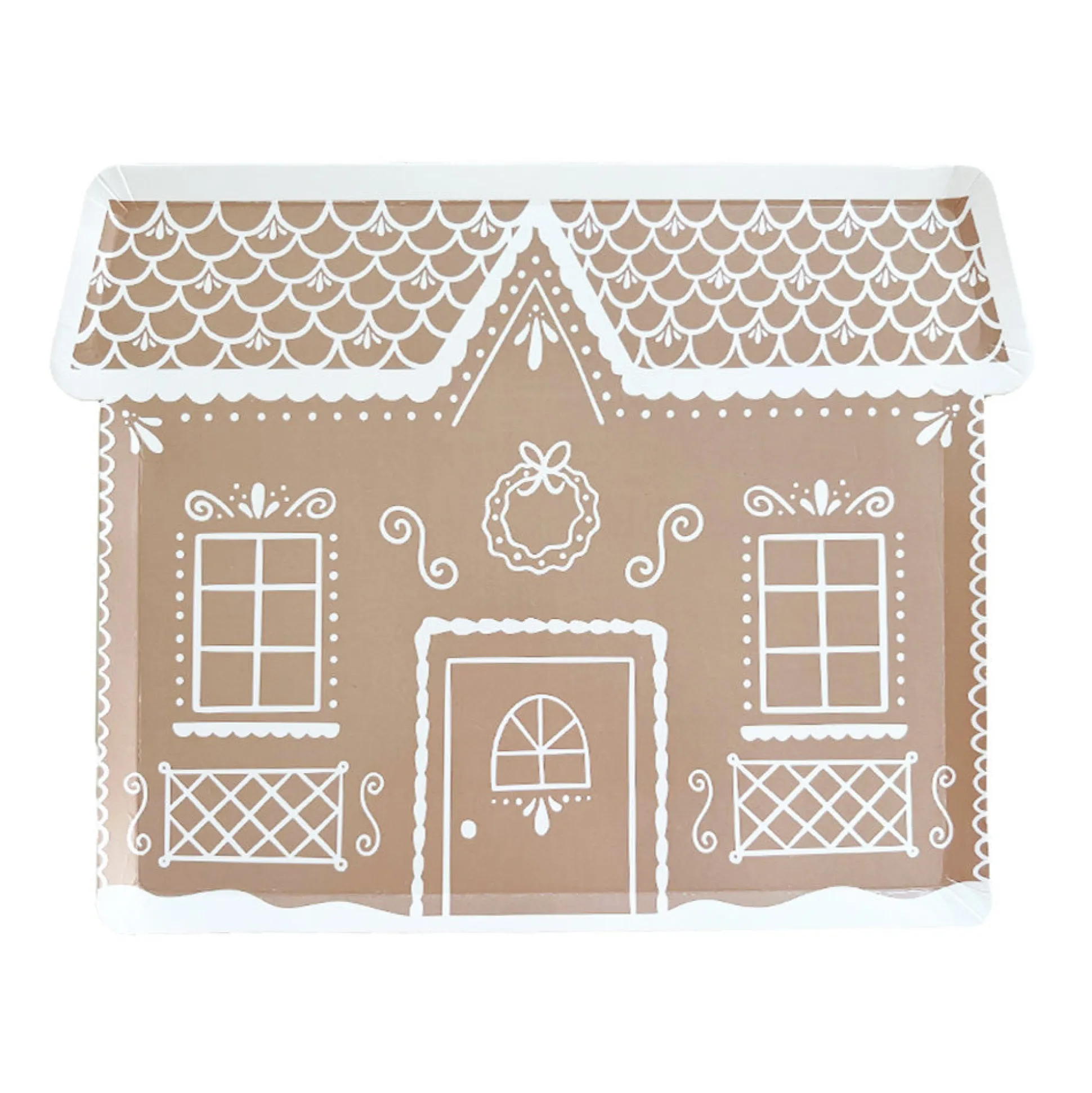 Baking Spirits Bright Gingerbread House Large Plates, Pack of 8