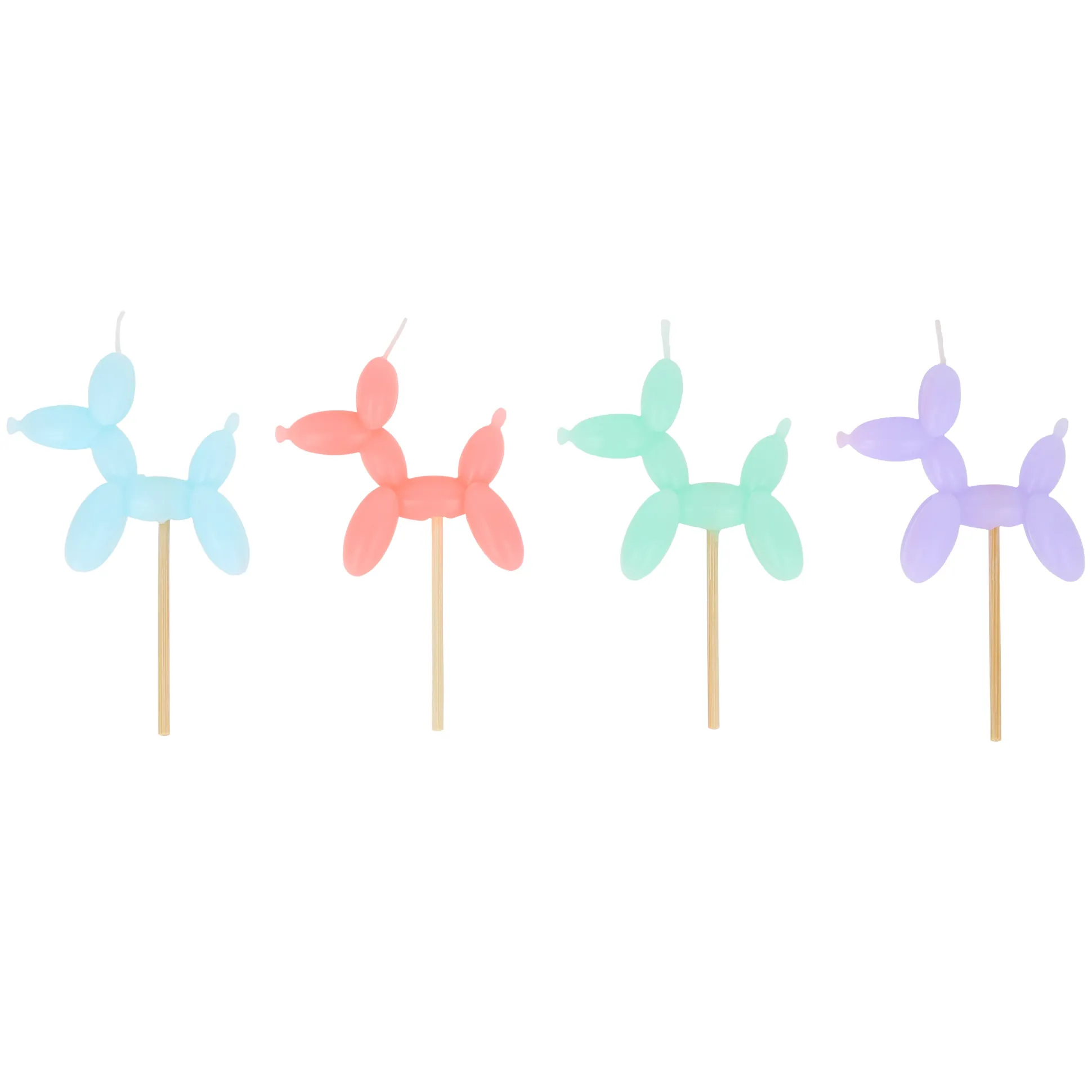 Balloon Dog Candles, Pack of 4