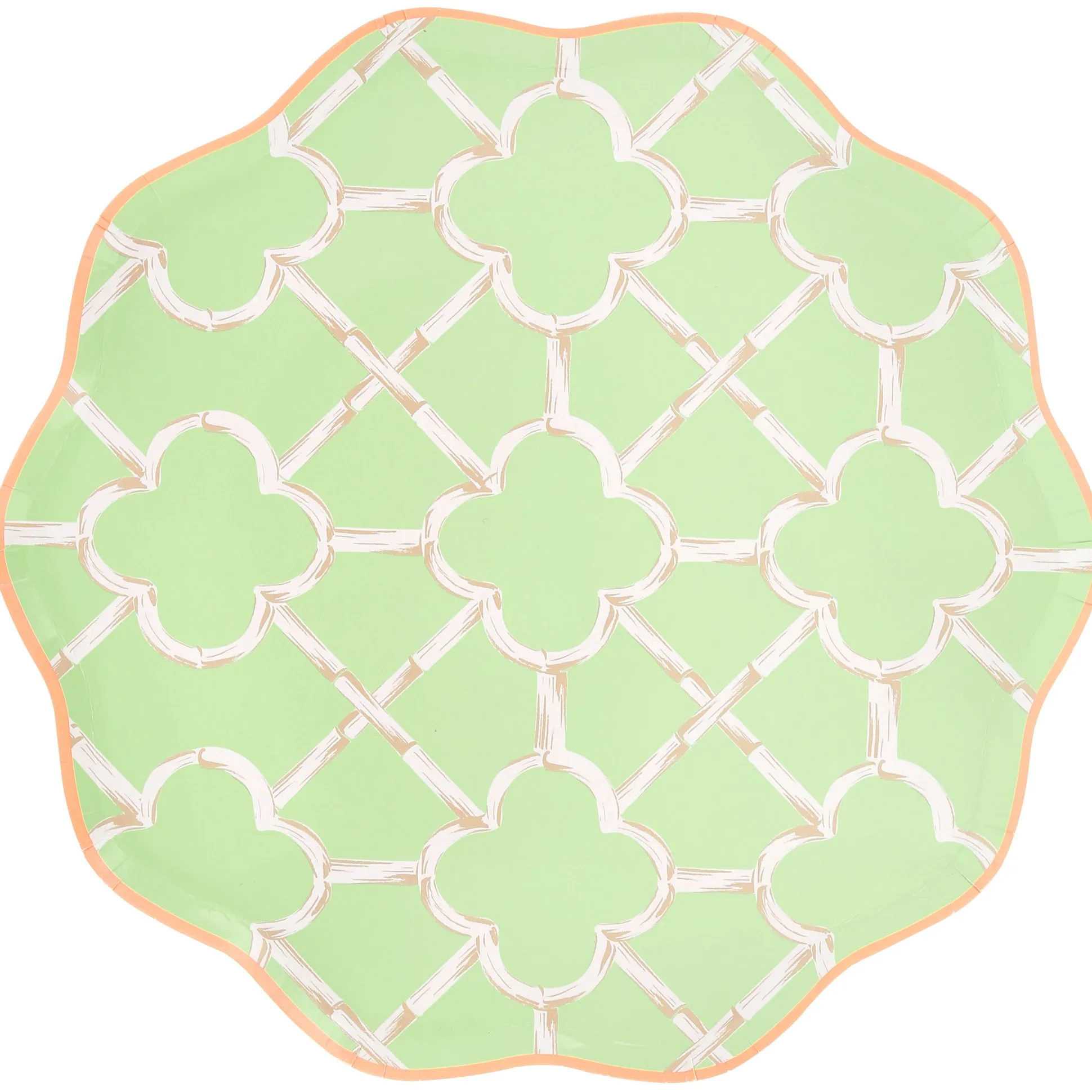 Bamboo Pattern Dinner Plates (x 8)