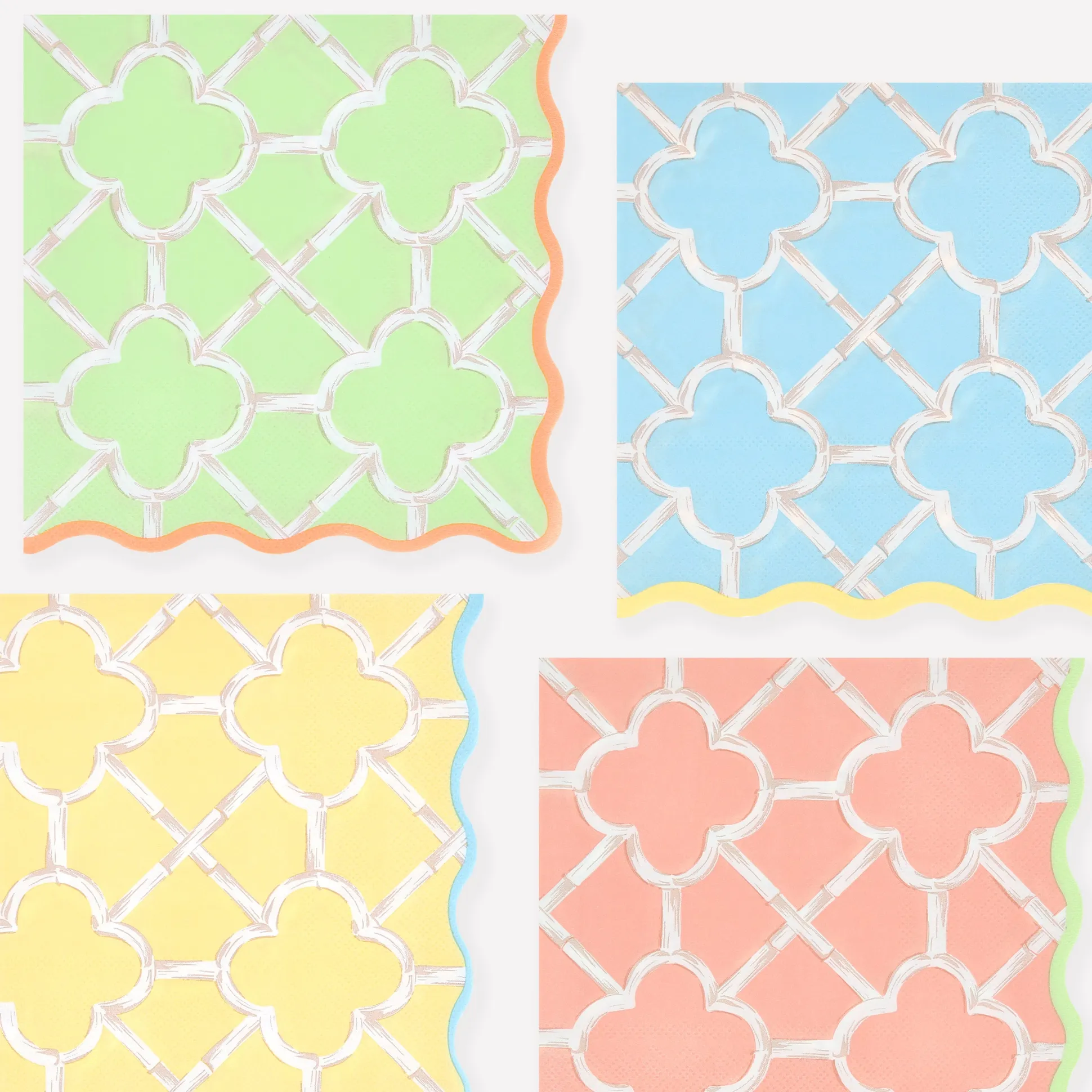 Bamboo Pattern Large Napkins (x 16)