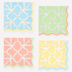Bamboo Pattern Small Napkins (x 16)