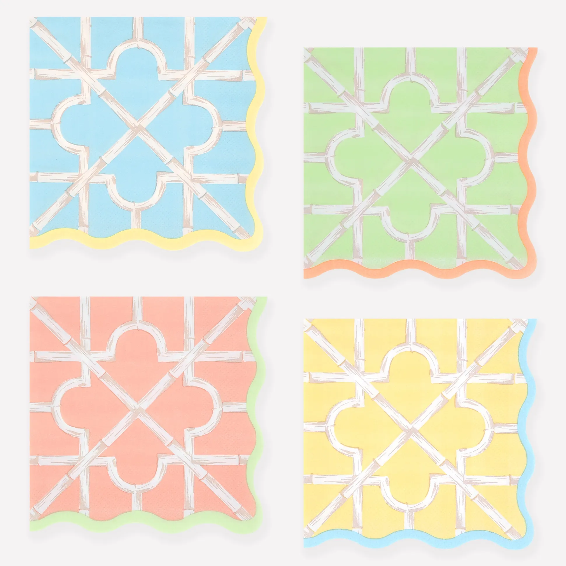 Bamboo Pattern Small Napkins (x 16)