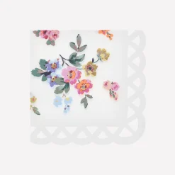 Basketweave Floral Large Napkins, Set of 16