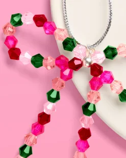Beaded Bow Ornament Set - 6 beaded bows