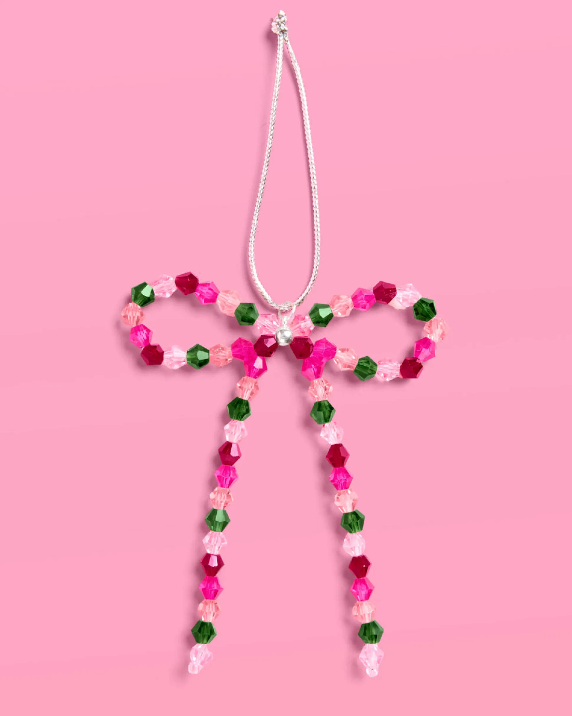 Beaded Bow Ornament Set - 6 beaded bows