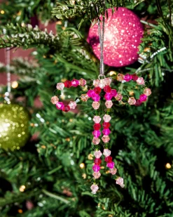 Beaded Bow Ornament Set - 6 beaded bows