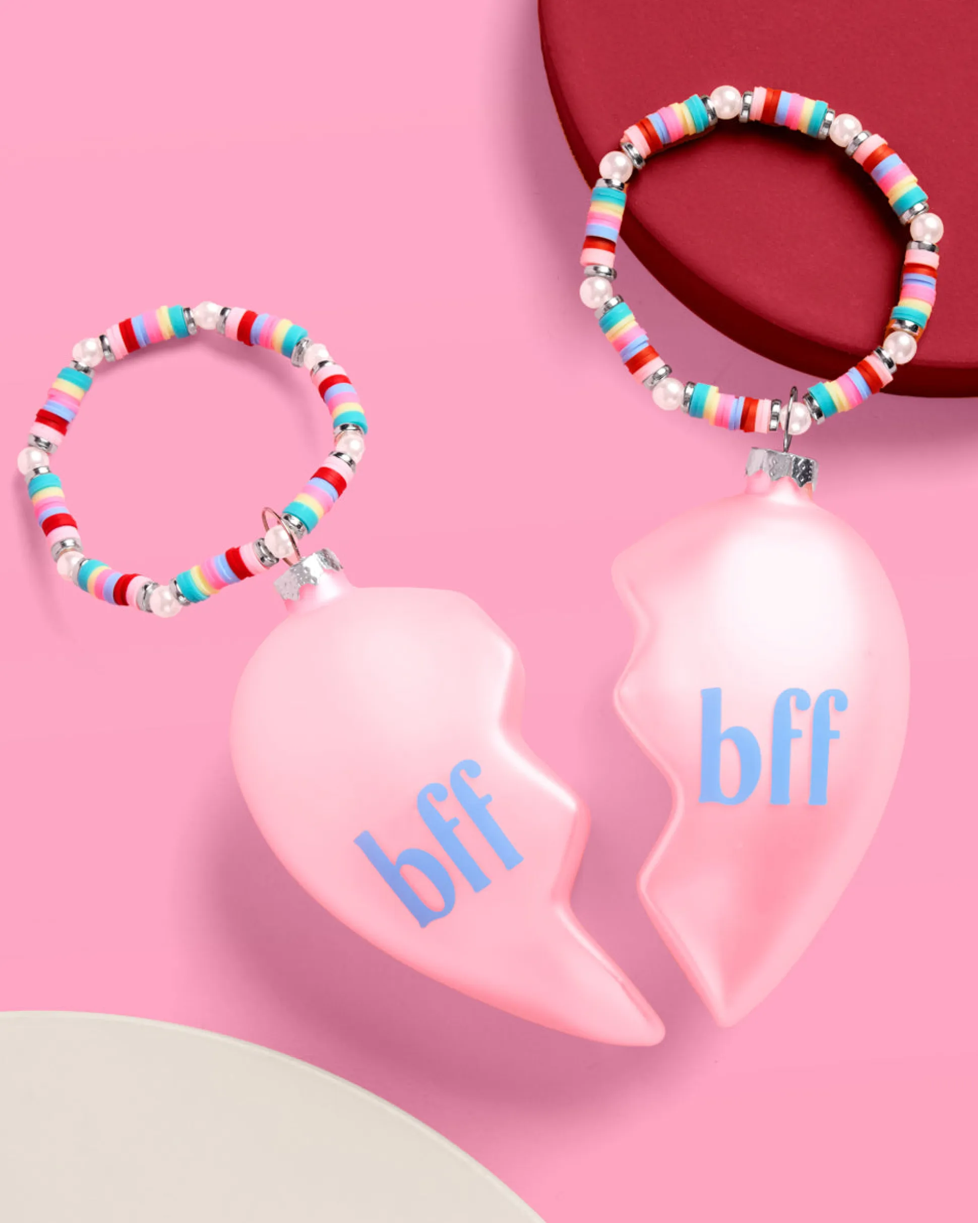 BFF Ornament - 2 piece split heart ornament
