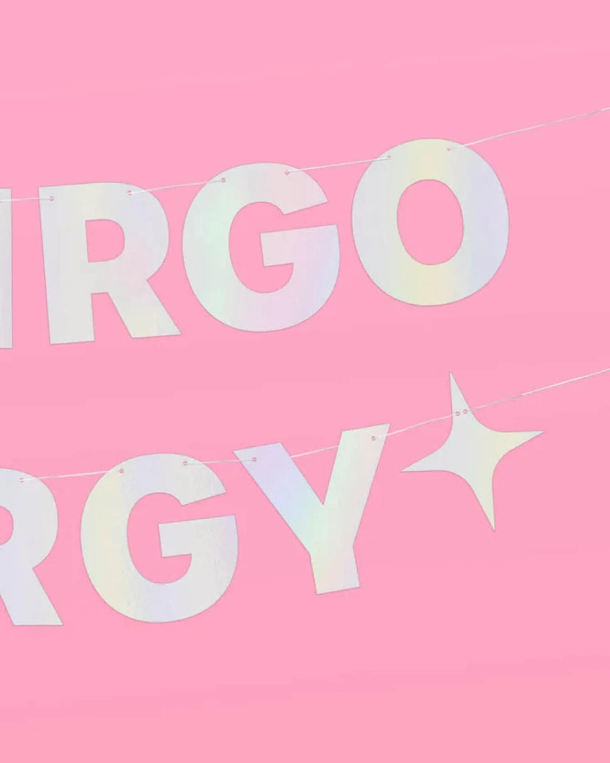 Big Virgo Energy Banner - Iridescent Foil Banner