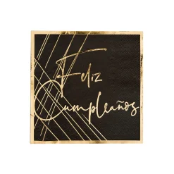 Black Feliz Cumpleaño Cocktail Napkins, Pack of 20