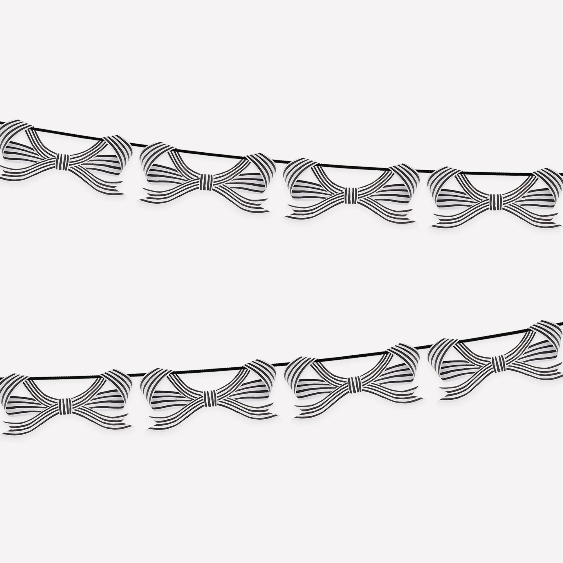 Black & White Stripy Bow Garland
