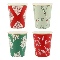 Block Print Cups, Pack of 8