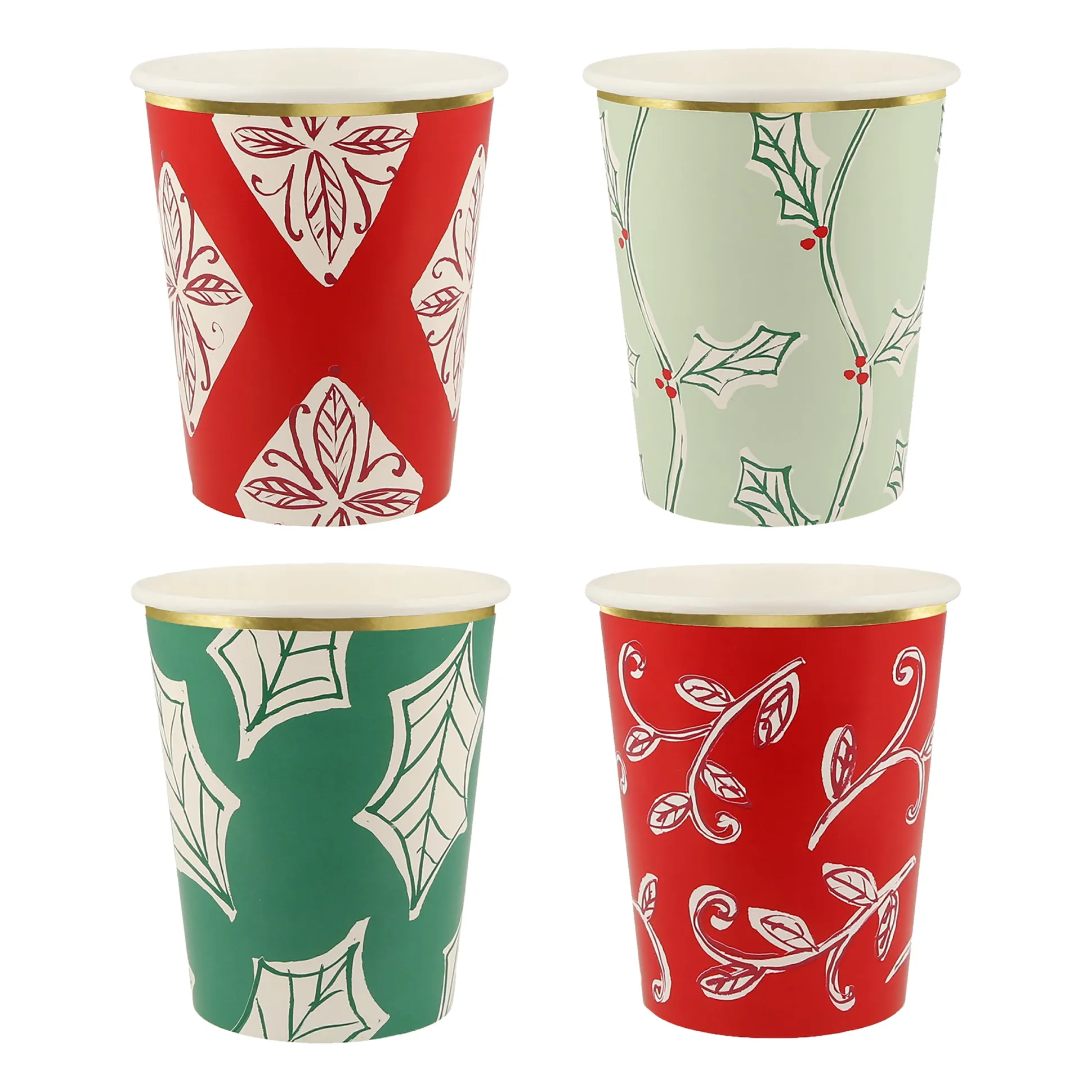 Block Print Cups, Pack of 8