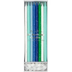 Blue Glitter Candles