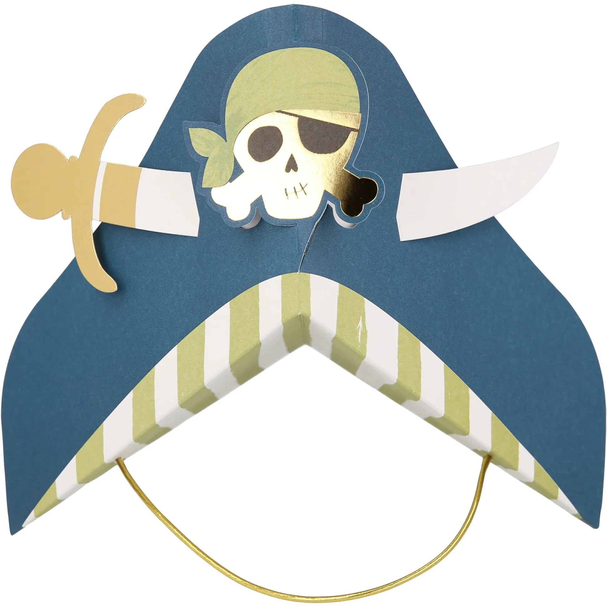 Blue Pirate Party Hats, Pack of 8