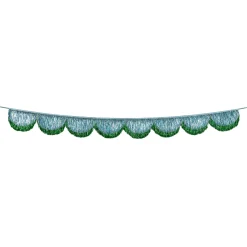 Blue Tinsel Scallop Garland