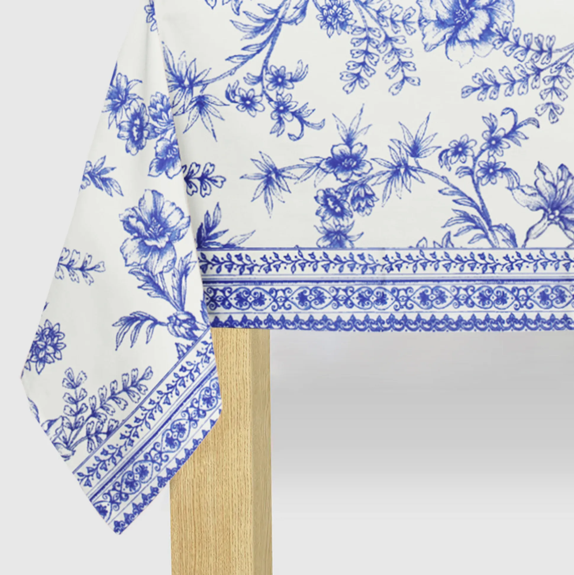 Blue Toile Paper Tablecloth