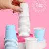 Blue + White Shot Glasses - 50 plastic shot glasses