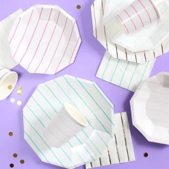 Blush Frenchie Striped 9 oz Cups, Pack of 8
