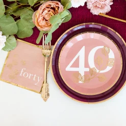 Blush 40th Cocktail Napkins, Pack of 20
