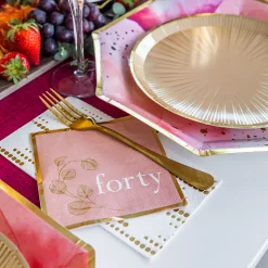 Blush 40th Cocktail Napkins, Pack of 20