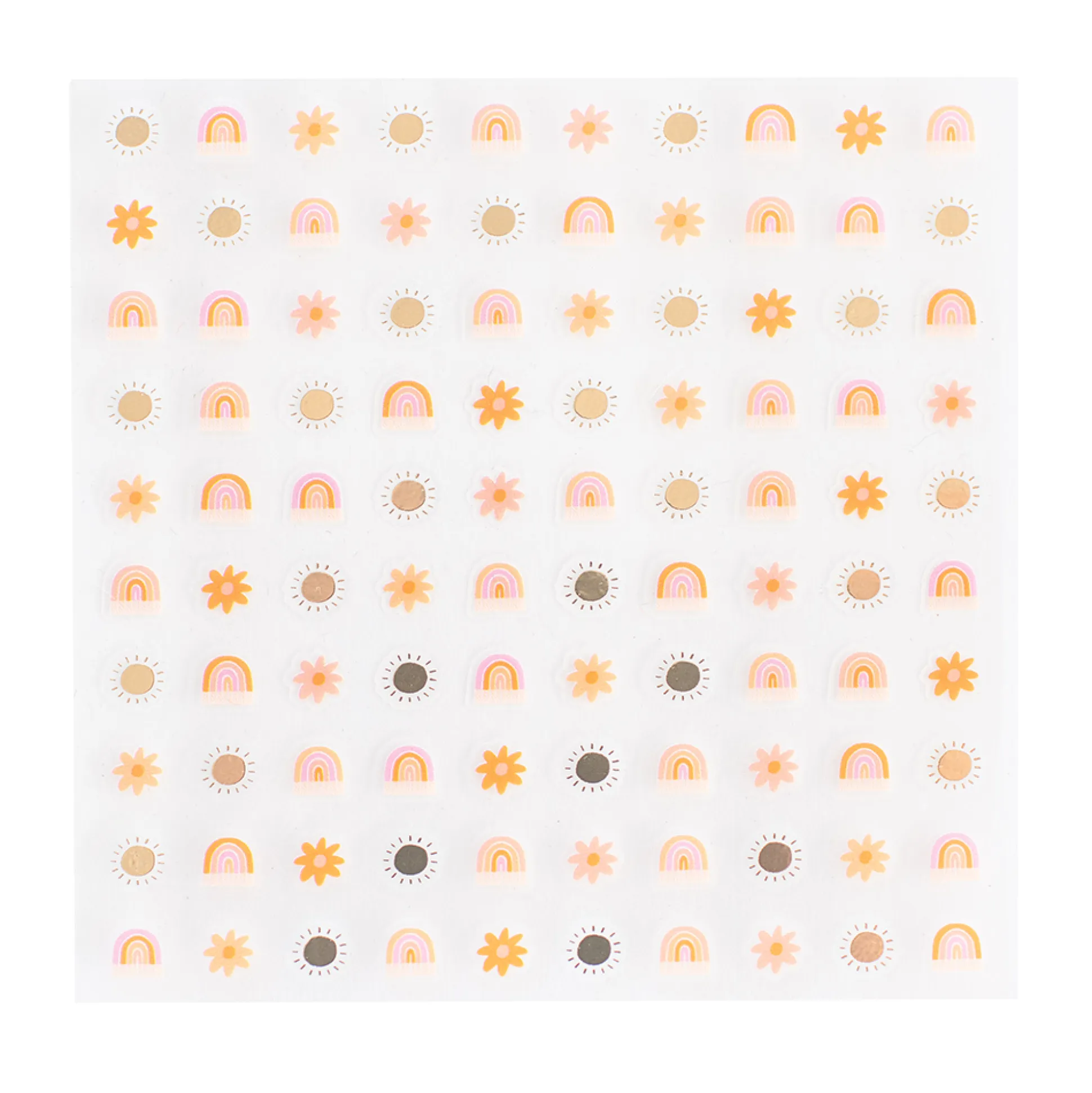 Boho Rainbow Nail Stickers, Pack of 100