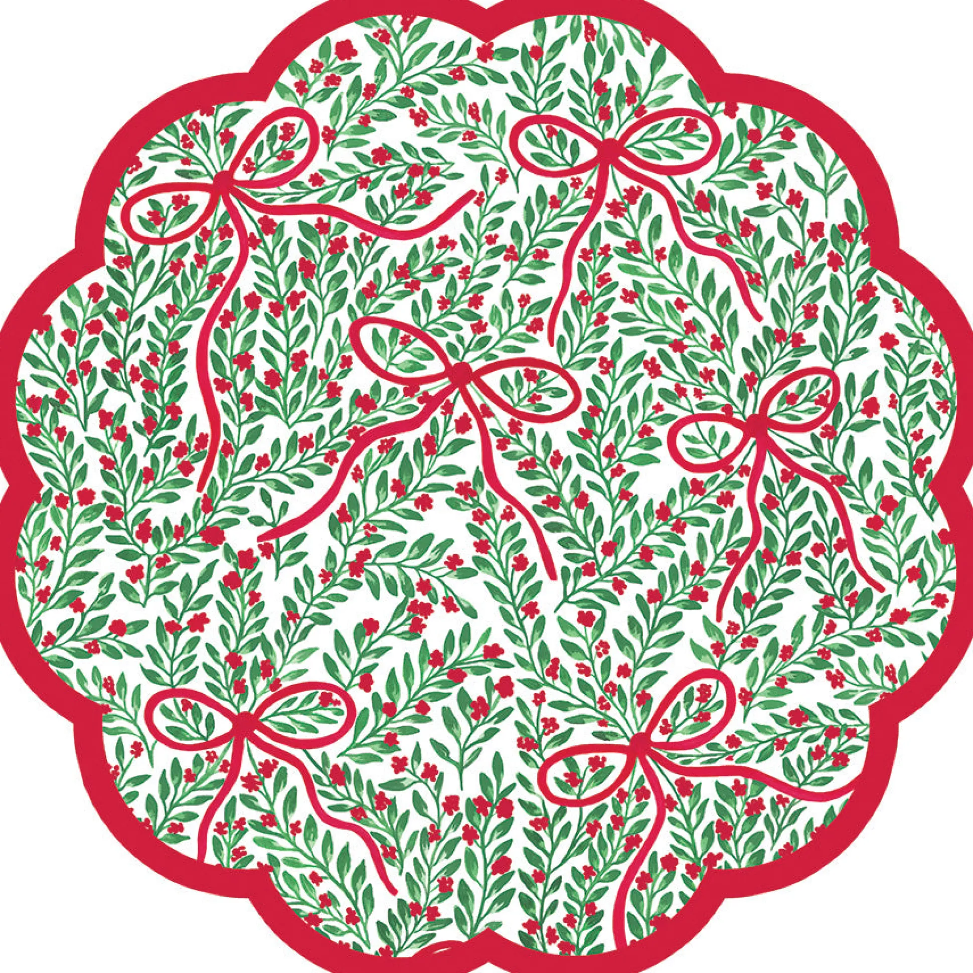 Bow Garden Scalloped Placemats, Pack of 24