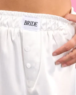 Bride Boxers - white satin shorts