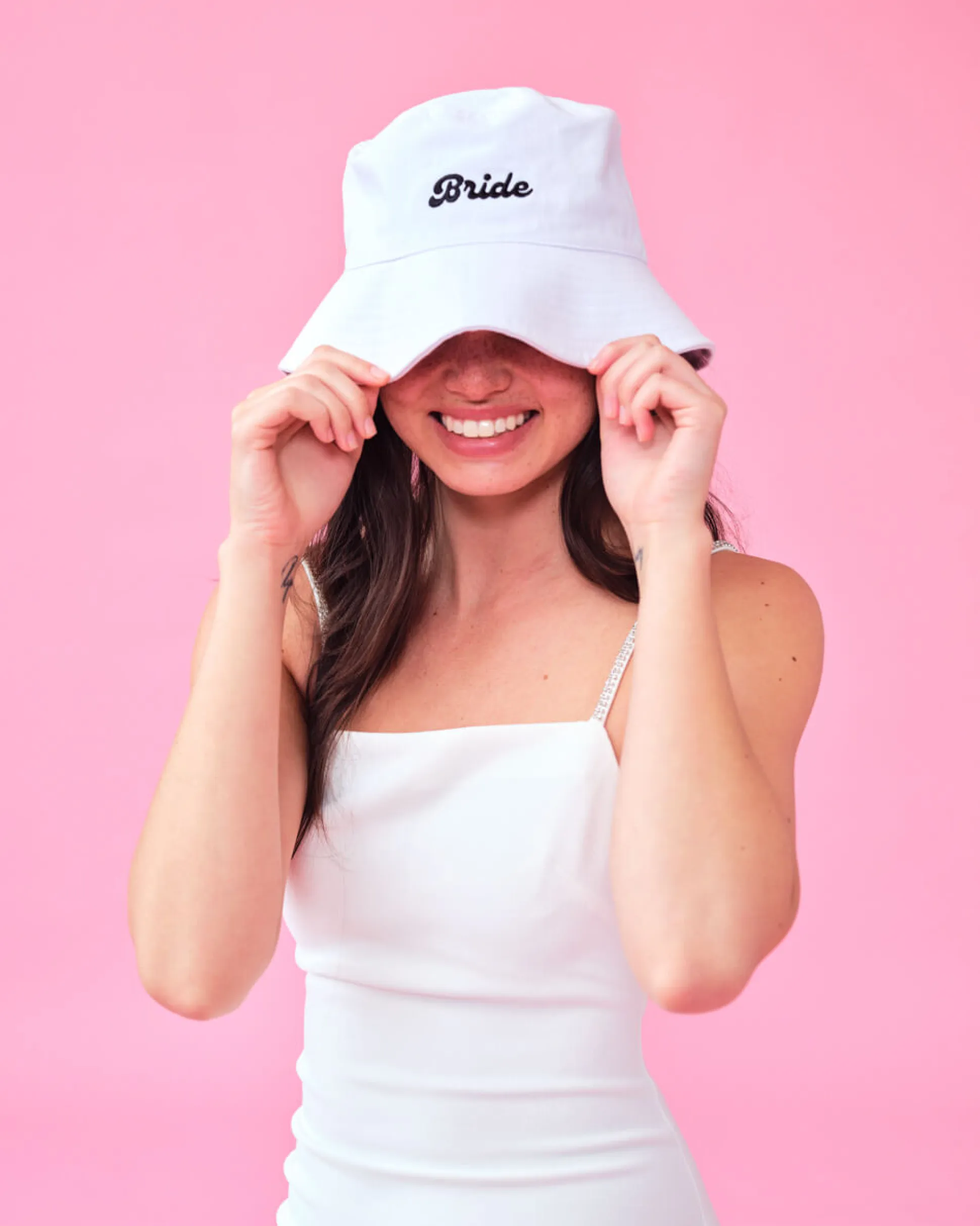Bride Bucket Hat - Embroidered Cotton Hat