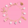 Bride Charm Bracelet - Gold, Rhinestones & Pearls