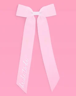 Bride To Be Bow - White Embroidered Bow