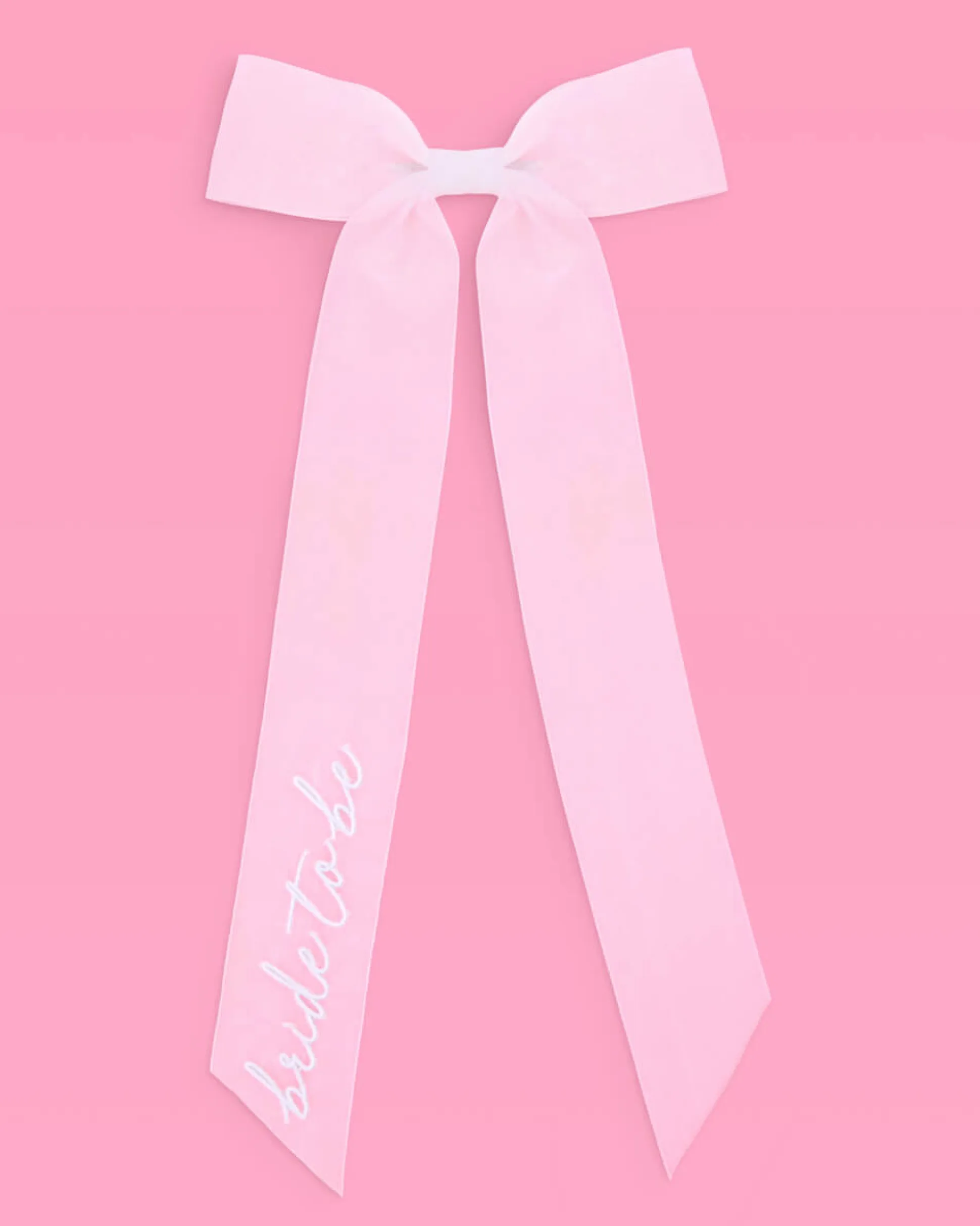 Bride To Be Bow - White Embroidered Bow